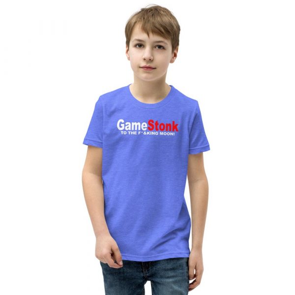 Gamestonk to the F’ing Moon Gamestick Stop Game Stonk GME  Youth Short Sleeve T-Shirt