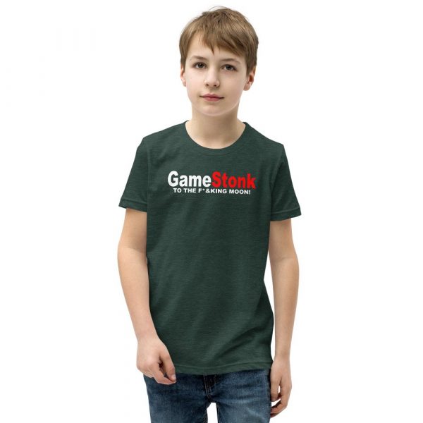 Gamestonk to the F’ing Moon Gamestick Stop Game Stonk GME  Youth Short Sleeve T-Shirt