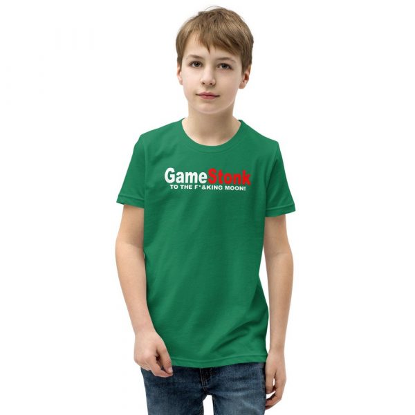 Gamestonk to the F’ing Moon Gamestick Stop Game Stonk GME  Youth Short Sleeve T-Shirt