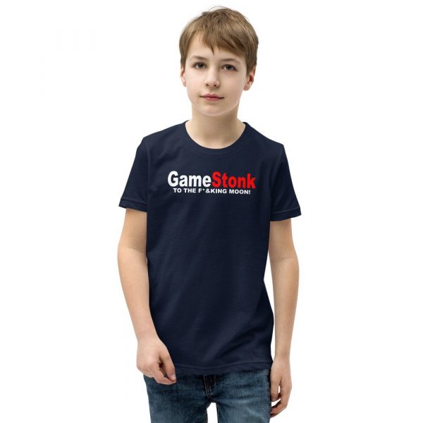 Gamestonk to the F’ing Moon Gamestick Stop Game Stonk GME  Youth Short Sleeve T-Shirt