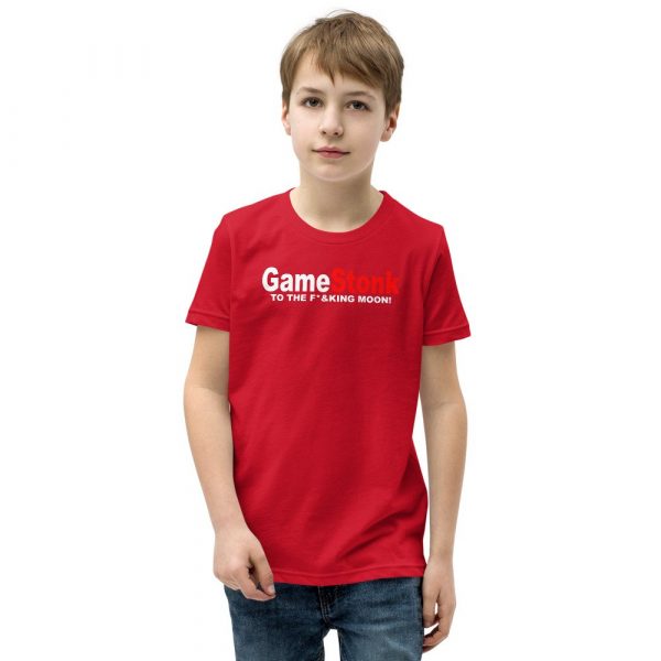 Gamestonk to the F’ing Moon Gamestick Stop Game Stonk GME  Youth Short Sleeve T-Shirt