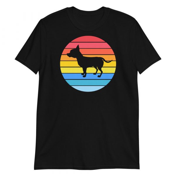 Chihuahua Tailless Dog Retro Vintage Silhouette Breed sunset Short-Sleeve Unisex T-Shirt