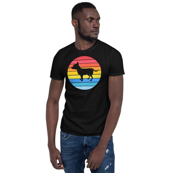 Chihuahua Tailless Dog Retro Vintage Silhouette Breed sunset Short-Sleeve Unisex T-Shirt
