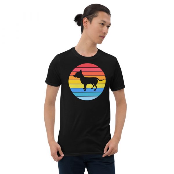 Chihuahua Tailless Dog Retro Vintage Silhouette Breed sunset Short-Sleeve Unisex T-Shirt