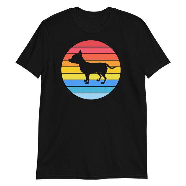 Chihuahua Tailless Dog Retro Vintage Silhouette Breed sunset Short-Sleeve Unisex T-Shirt