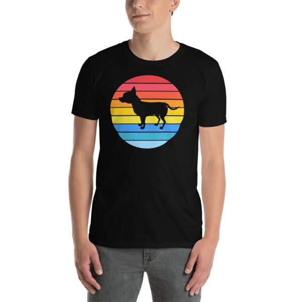 Chihuahua Tailless Dog Retro Vintage Silhouette Breed sunset Short-Sleeve Unisex T-Shirt