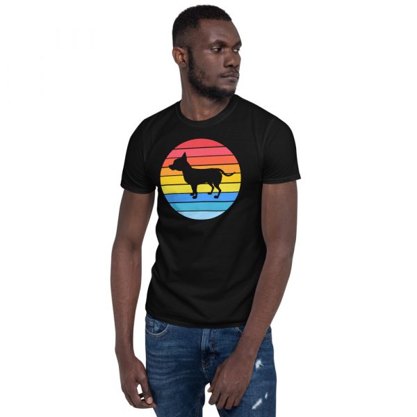 Chihuahua Tailless Dog Retro Vintage Silhouette Breed sunset Short-Sleeve Unisex T-Shirt