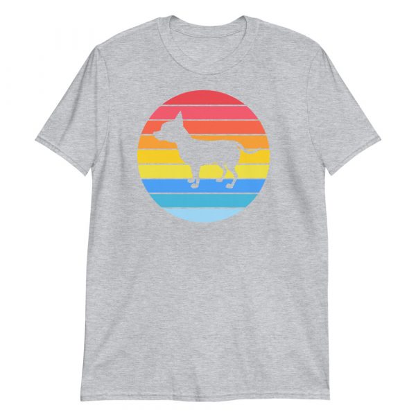Chihuahua Tailless Dog Retro Vintage Silhouette Breed sunset Short-Sleeve Unisex T-Shirt