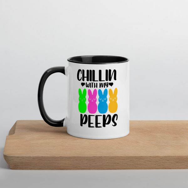 Chillin With My Peeps Easter Bunny  Mug with Color Inside