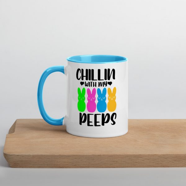 Chillin With My Peeps Easter Bunny  Mug with Color Inside