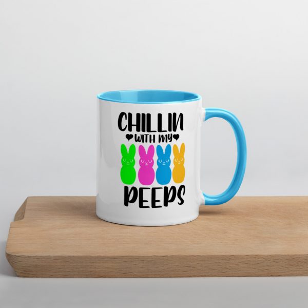 Chillin With My Peeps Easter Bunny  Mug with Color Inside