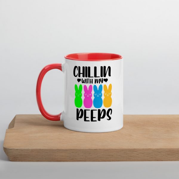 Chillin With My Peeps Easter Bunny  Mug with Color Inside