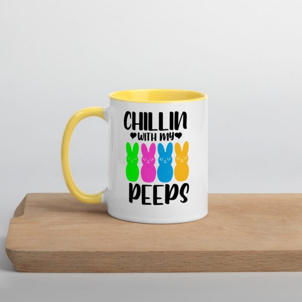 Chillin With My Peeps Easter Bunny  Mug with Color Inside
