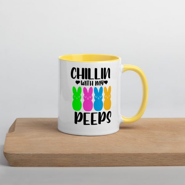 Chillin With My Peeps Easter Bunny  Mug with Color Inside