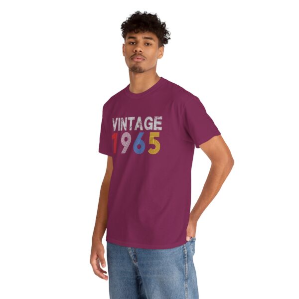 Vintage 1965 60th Year Old 1965 Birthday Gifts  Unisex Heavy Cotton Tee – Retro Style Graphic Tee for Nostalgia Lovers