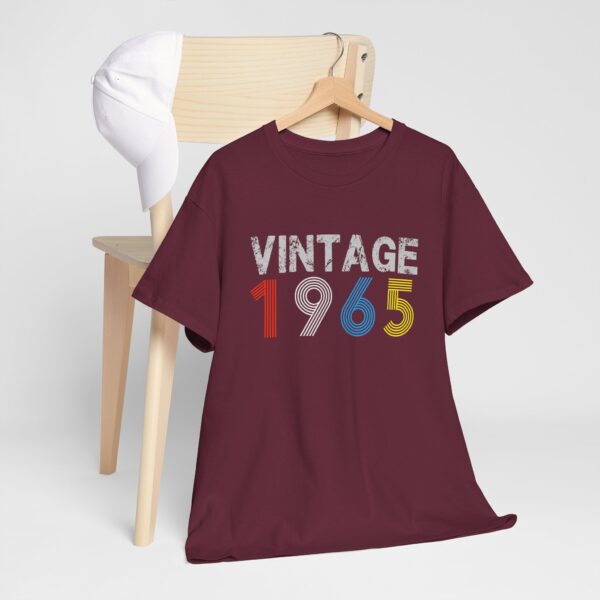 Vintage 1965 60th Year Old 1965 Birthday Gifts  Unisex Heavy Cotton Tee – Retro Style Graphic Tee for Nostalgia Lovers