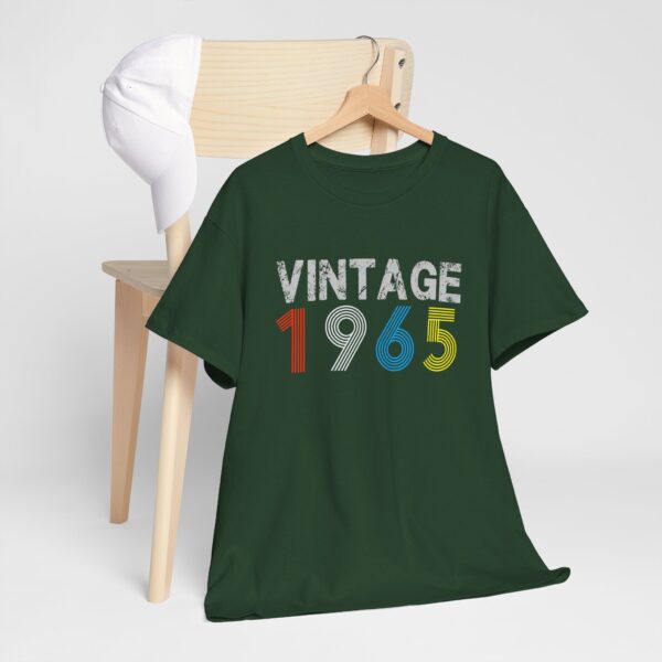 Vintage 1965 60th Year Old 1965 Birthday Gifts  Unisex Heavy Cotton Tee – Retro Style Graphic Tee for Nostalgia Lovers