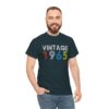 Vintage 1965 60th Year Old 1965 Birthday Gifts  Unisex Heavy Cotton Tee – Retro Style Graphic Tee for Nostalgia Lovers
