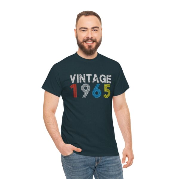 Vintage 1965 60th Year Old 1965 Birthday Gifts  Unisex Heavy Cotton Tee – Retro Style Graphic Tee for Nostalgia Lovers