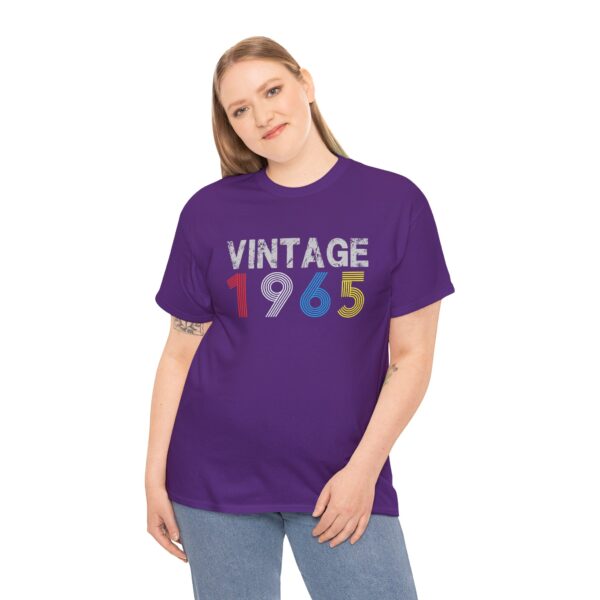 Vintage 1965 60th Year Old 1965 Birthday Gifts  Unisex Heavy Cotton Tee – Retro Style Graphic Tee for Nostalgia Lovers
