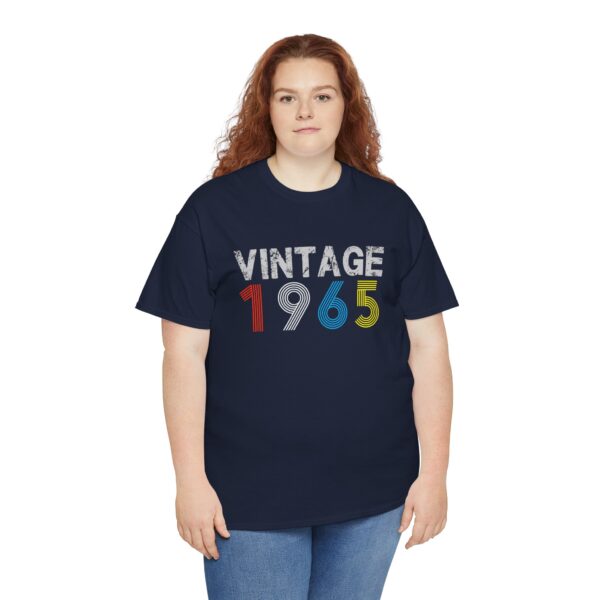 Vintage 1965 60th Year Old 1965 Birthday Gifts  Unisex Heavy Cotton Tee – Retro Style Graphic Tee for Nostalgia Lovers