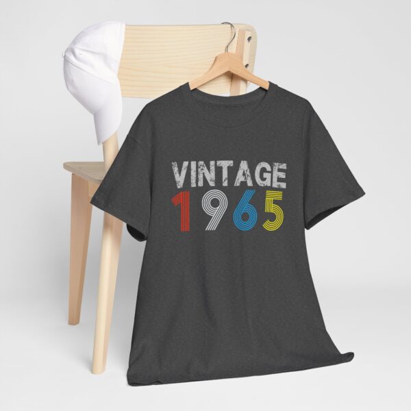 Vintage 1965 60th Year Old 1965 Birthday Gifts  Unisex Heavy Cotton Tee – Retro Style Graphic Tee for Nostalgia Lovers