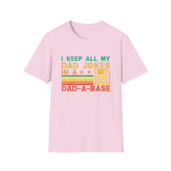 Funny dad jokes in dad-a-base vintage for father's day Mens  Unisex Softstyle T-Shirt - Fun Gift for Dads