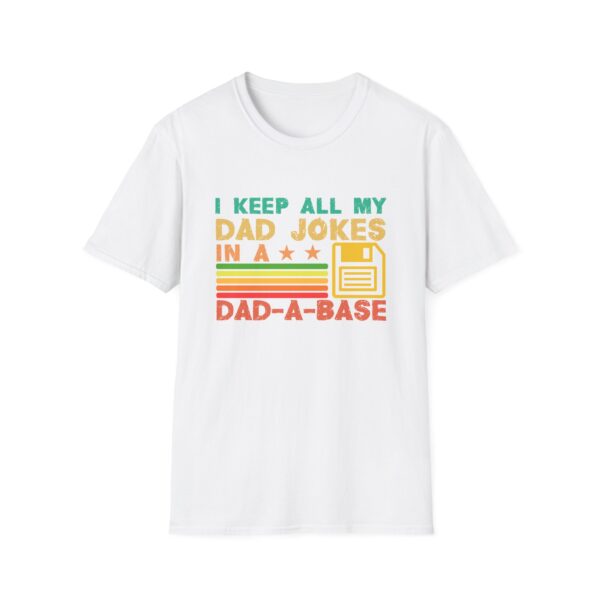 Funny dad jokes in dad-a-base vintage for father's day Mens  Unisex Softstyle T-Shirt - Fun Gift for Dads