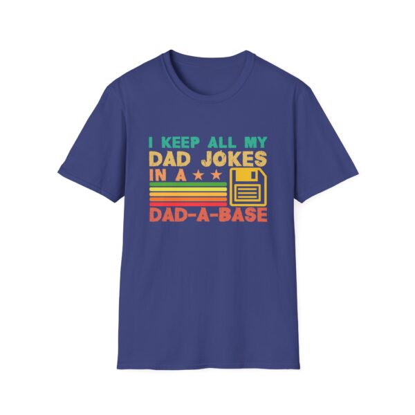 Funny dad jokes in dad-a-base vintage for father's day Mens  Unisex Softstyle T-Shirt - Fun Gift for Dads